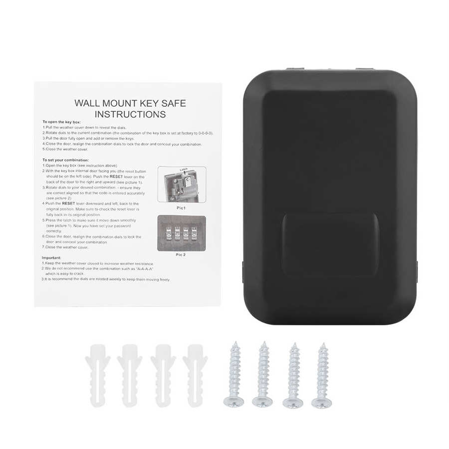 Password Lock Solid Compact Outdoor Wall Mounted Safe Security Keys Storage Box Holder Combination Lock