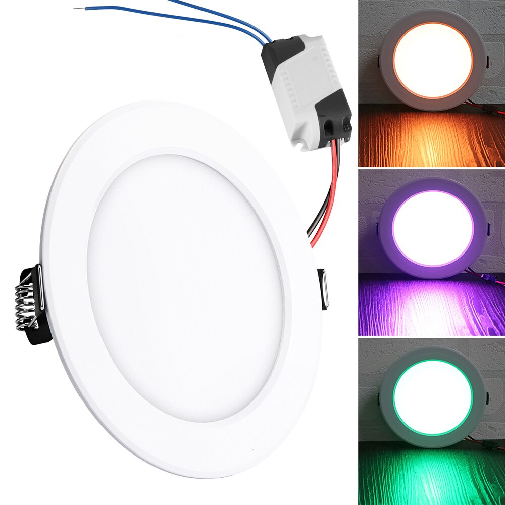 18W Round RGB LED Panel Light Concealed Recessed Ceiling Lamp Downlight with Remote Control AC 85-265V LED panel light