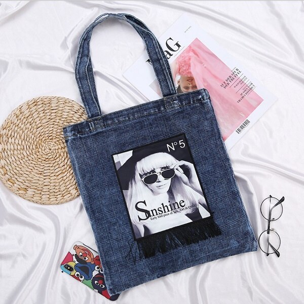 Vrouwen Handtassen Messenger Canvas Tas Modieuze Denim Jean Art Shopping Schouder Messenger Blues Crossbody Tas bolsaszakken: 16