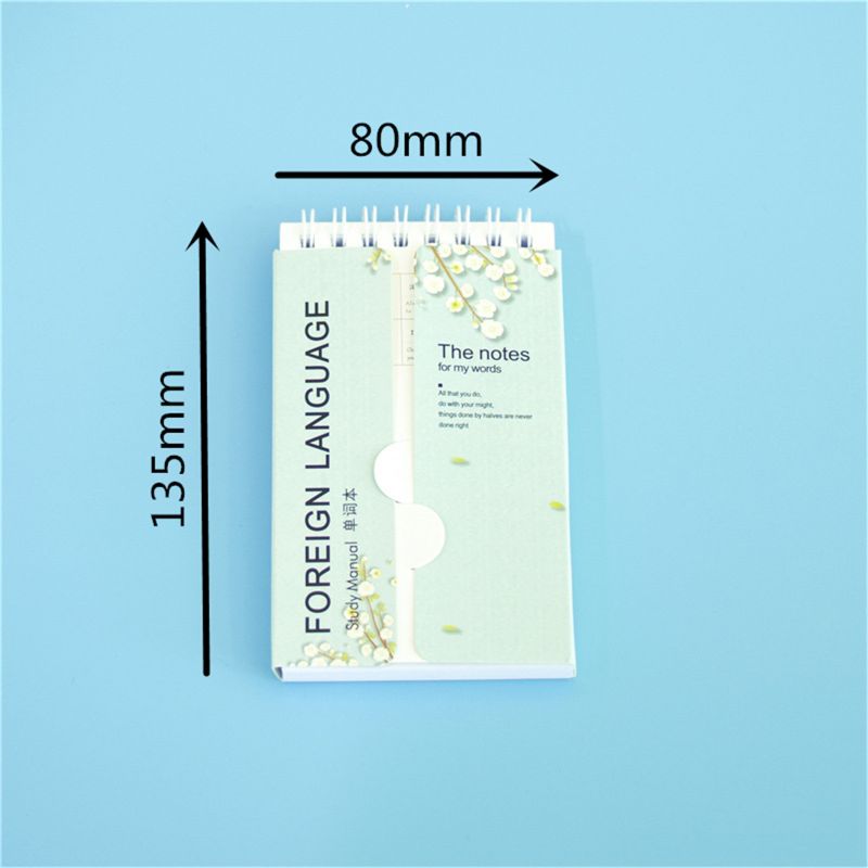 80 Sheets Japanese Pocket Kawaii Cartoon Students Vocabulary Notebook English Words Card Kids Study Memo Notes Manual Book