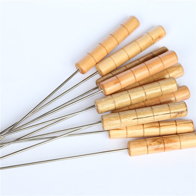 BBQ roasted 10 pcs of bulk barbecue stove accessories stainless steel thick handle with a large round long about 43CM