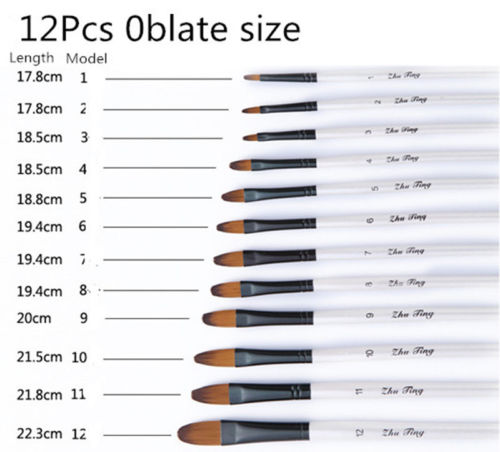 Maling penne 12 stk / sæt maling pensler kunst olie akvarel maling efter antal penne pensler: -en
