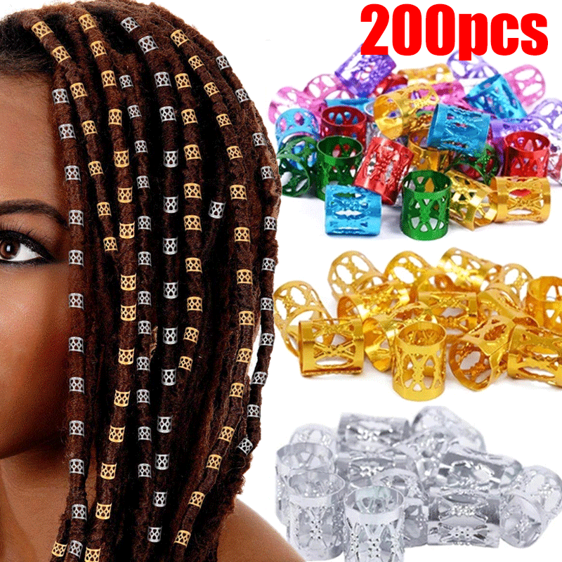 Anillos de pinza para el pelo para rastas, trenzas de pelo ajustables multicolores doradas y plateadas, cuentas para puños, horquilla, joyería, accesorios para adornos para el cabello