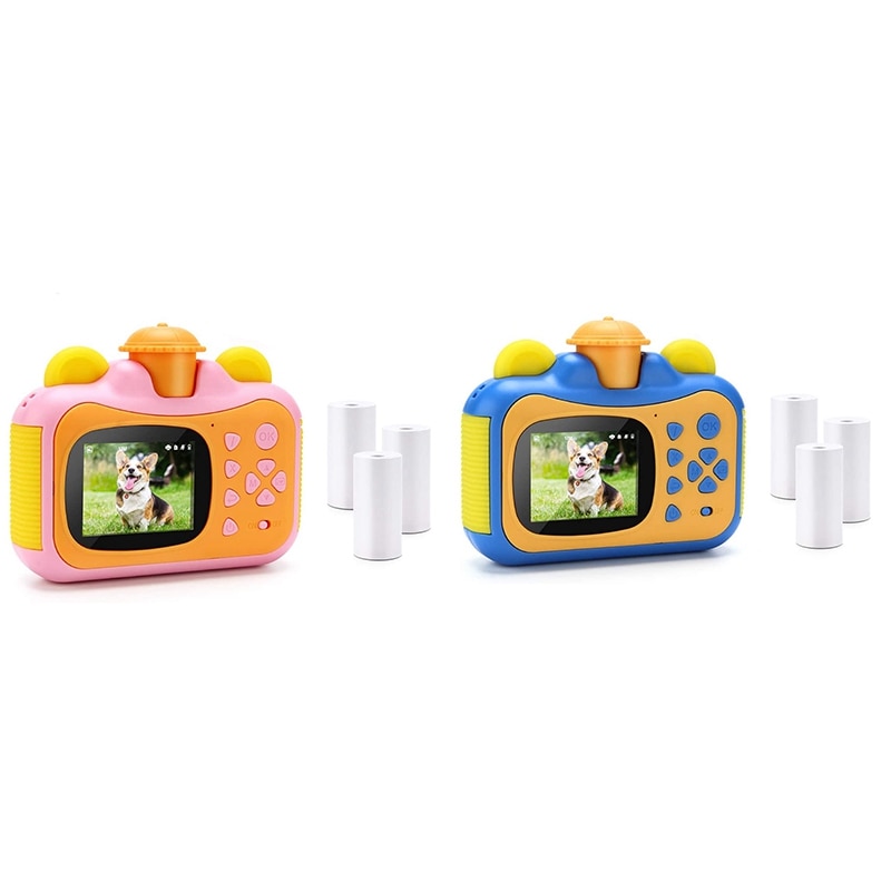 Portable Instant Print Camera Toy Camera with Print Paper Digital Print Camera Birthday for Kids