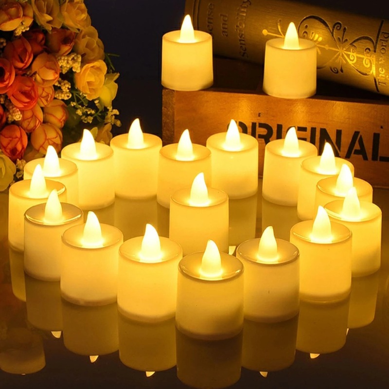 Velas electrónicas LED, velas parpadeantes sin llama, velas de deseos alimentadas por batería, iluminación decorativa para de boda y hogar