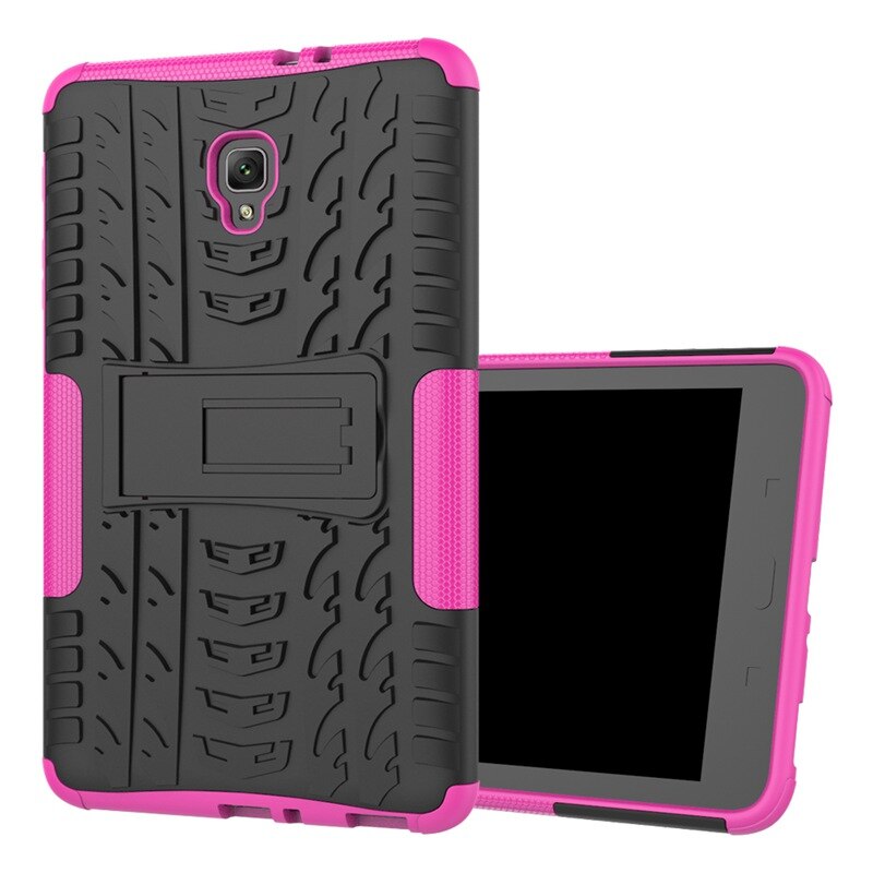 For Samsung galaxy Tab A 8.0 case for SM- T380 T385 Tablet Armor case TPU+PC Shockproof Stand Cover capa: Rose Red