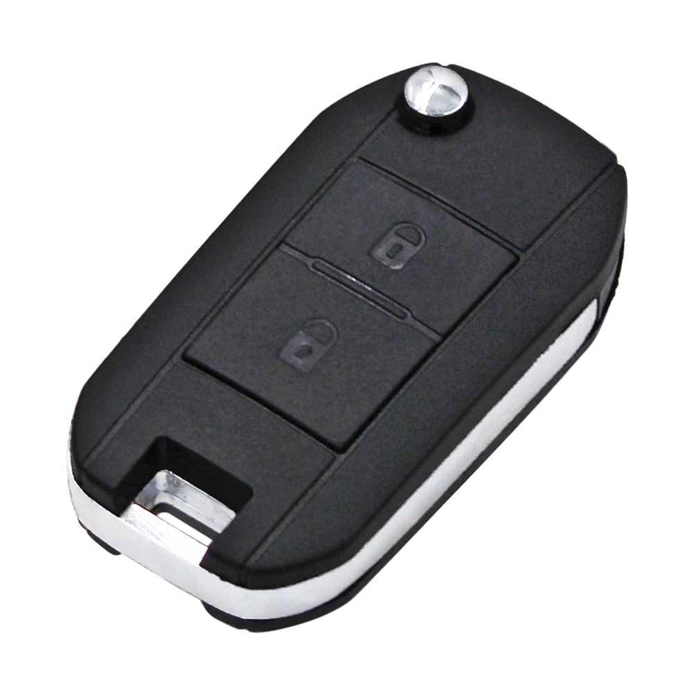 Modified Flip Folding Car Key Fob Shell For Peugeot 206 207 Remote 2 Button Key Case