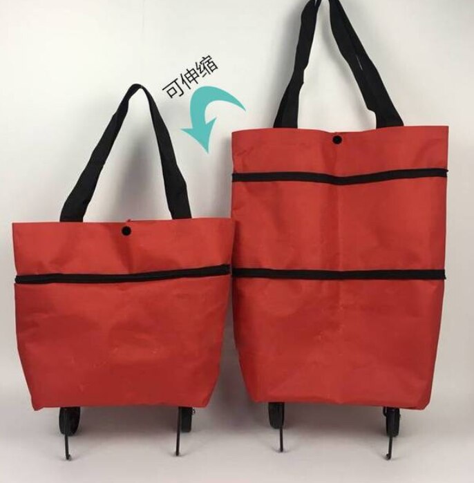 Bærbar sammenklappelig købmand indkøbspose indkøbspose miljøbeskyttelse taske håndtaske bugsertaske stor kapacitet hjem