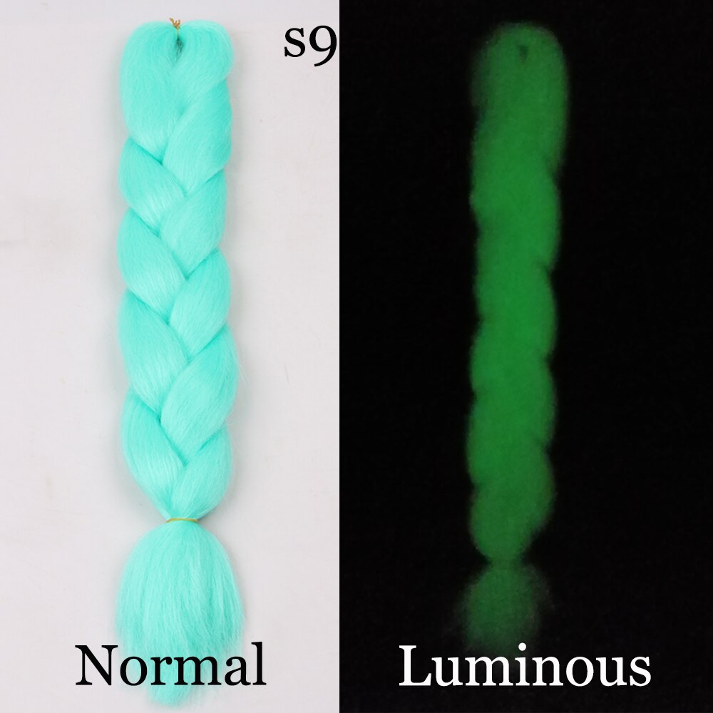 Shining Fluorescence Braiding Hair Jumbo Box Braids Hair Synthetic Braid Hair Extensions for Women White Pink 100g 24inch: S9