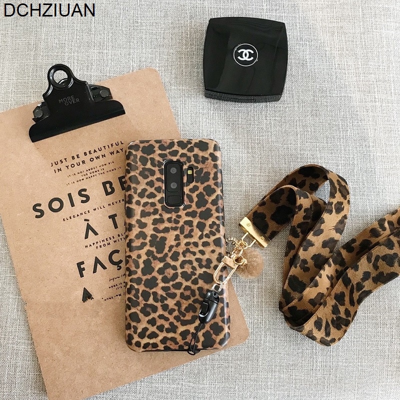 DCHZIUAN Leopard Print Telefon Fall Für Samsung Galaxy Note 10 S8 S10 S9 Plus HINWEIS 8 HINWEIS 9 Fall luxus Abdeckung Mit Lanyard