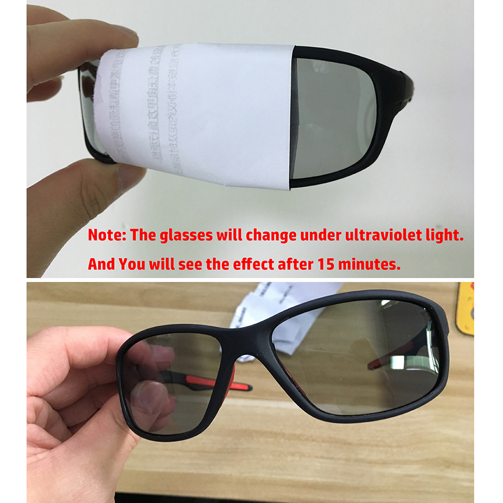 AIELBRO Polarized Photochromic Cycling Glasses Bike Glasses Outdoor Sports MTB Bicycle Sunglasses Goggles Eyewear Myopia Frame