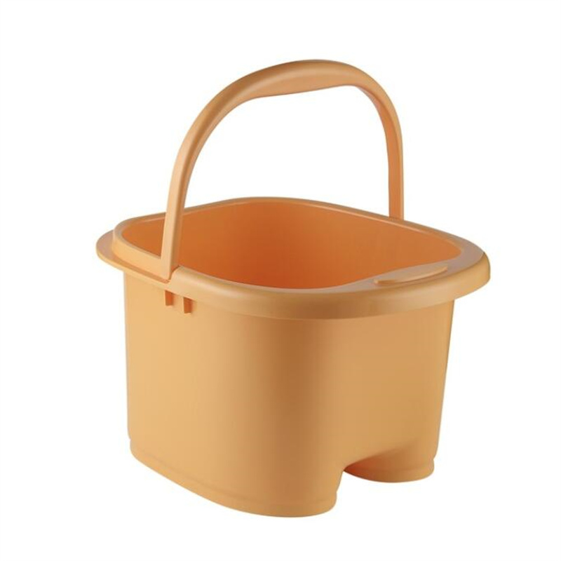 1pc Home Plastic Bucket Foot Bath Bucket Bathroom Foot Tub Wash Basin Laundry Buckets Home Portable Container with Handle: Yellow
