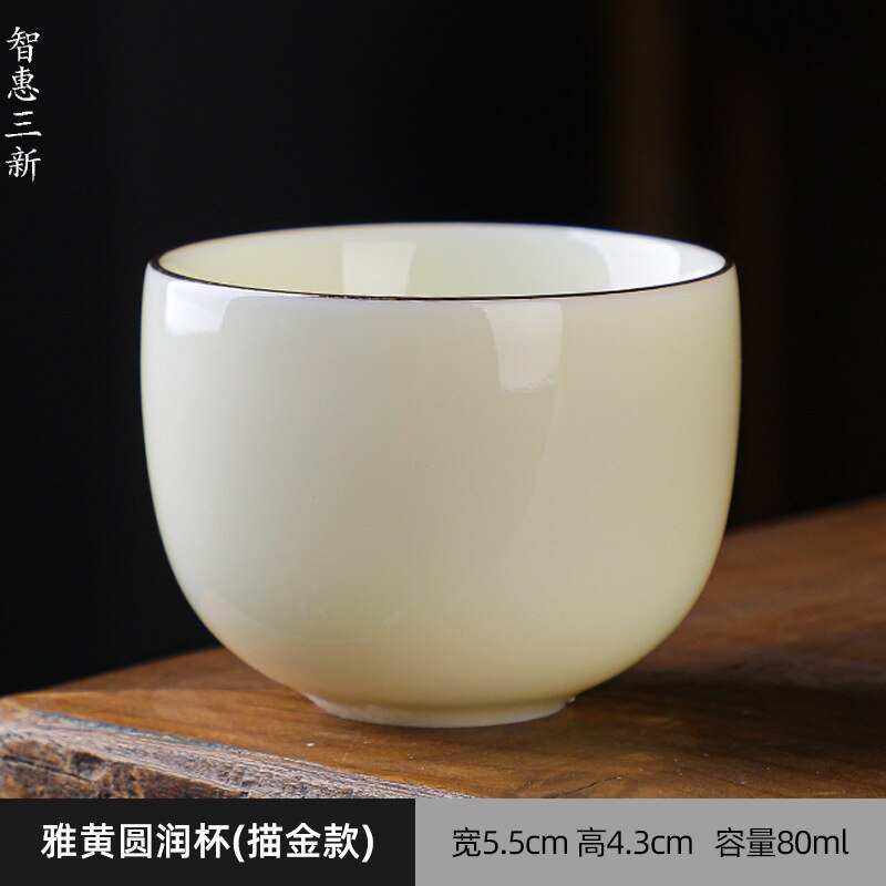 Porcelana blanca de Jade gordo de cordero, taza de té de cerámica Guanhai, juego de té de Kung Fu para el hogar, vajilla de Ceremonia de té,