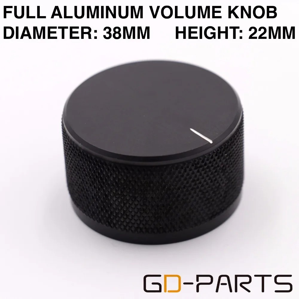 1PC 38x22mm CNC Machined Solid Aluminum Volume Potentiometer Control Knob For Turntable Radio CD Player DAC Speaker AMP HIFI DIY: black