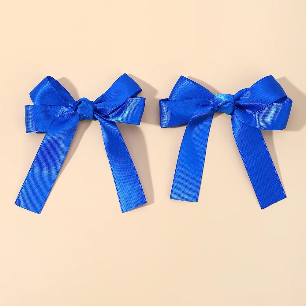 Pinzas para el pelo con lazo para niña, 2 piezas, lazos de cinta de Color sólido, horquillas, accesorios para el cabello de Boutique para niños,: Gris claro