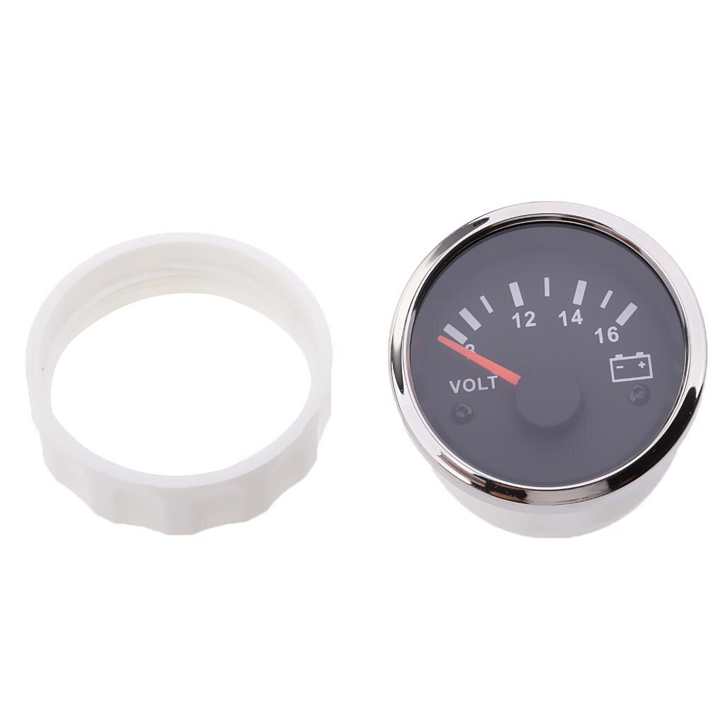 2 &#39;&#39;52Mm 8-16V Auto Vrachtwagen Voltage Meter Gauge Rood Gezicht Led Licht Voltmeter 12-volt Interne Verlichting