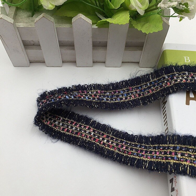 Sangle en Mohair de style effiloché et parfumé, 3CM, 10yards, avec perles de fil métallique, pour jeux, chapeaux, épingles Accessoires de couture: Royal