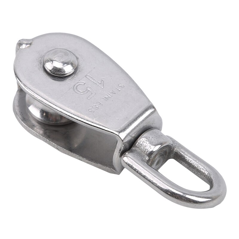 1Pcs Rvs Katrol M15/M25 Single Wheel Swivel Lifting Touw Katrol Set Lager Lifting Wiel Gereedschap Handleiding touw Lift