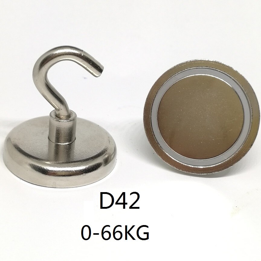 N42 magnetiska krokar stark neodym fiskemagnet hållare ndfeb grytmagnet krokar dia 16mm-60mm: Dia 42mm