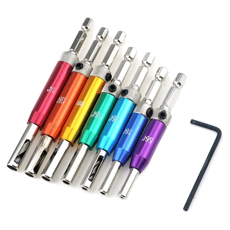 8Pcs Self Center Hinge Drill Bits, Tapper Core Scr... – Grandado