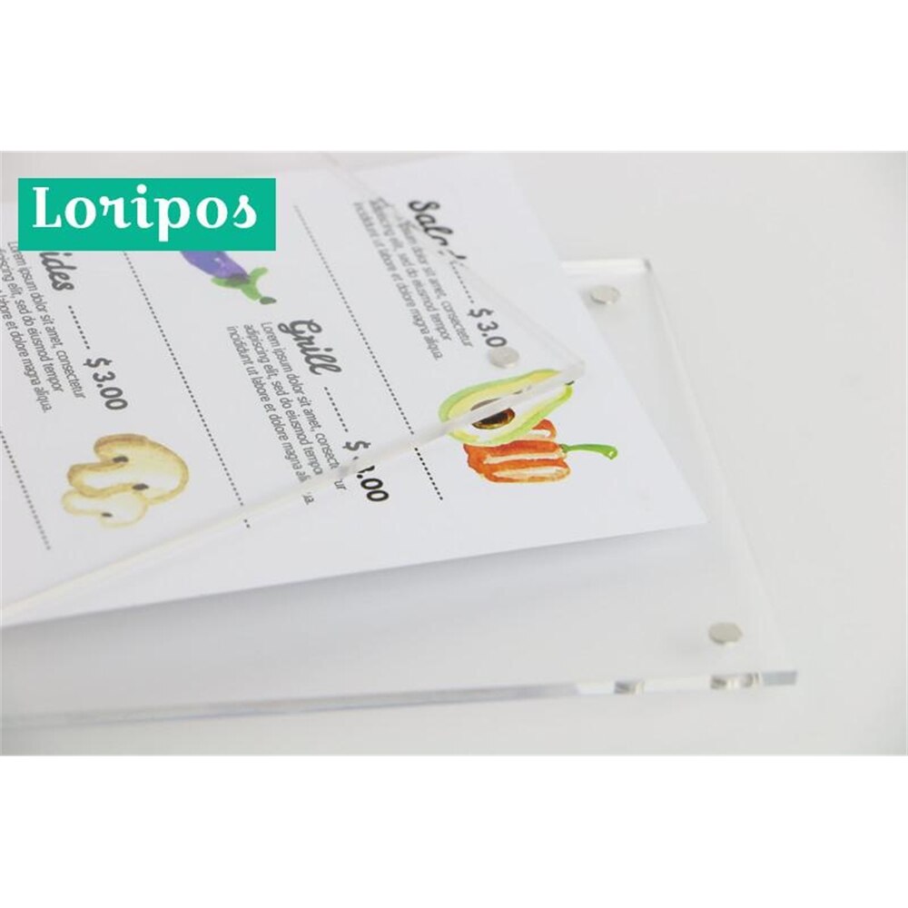 A6 horisontella trä menykort ram 100*150mm akryl prisskylt display rack bord skrivbord etikett hållare stativ akryl skylt hållare