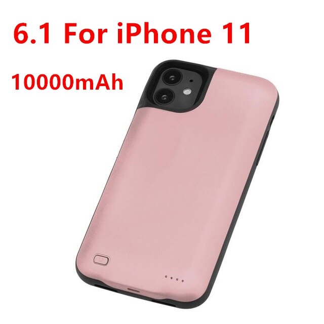 Battery Charger Case For iPhone 6 6S 7 8 Battery Case Battery For iPhone 6Plus 6SP 7P 8p 11 pro max Charging Power Bank Case: Rose 11