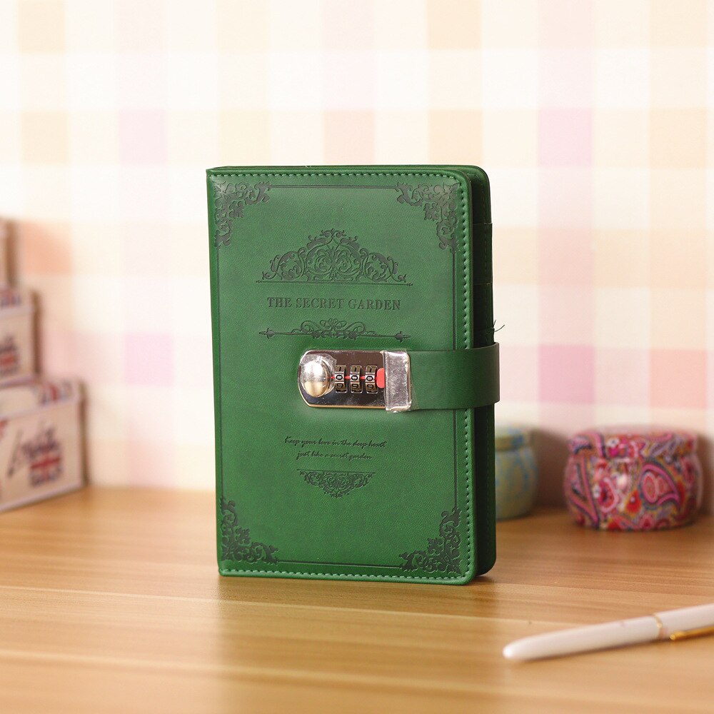 Libreta de notas Vintage con contraseña, diario, personal, secreto, con bloqueo, uso escolar y de oficina: 04