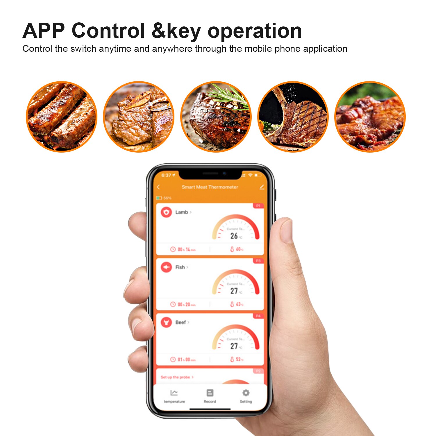 Tuya Wifi Clever Grill Grill Thermometer Tuya Clever leben praktisch APP Kontrolle wasser temperatur messung
