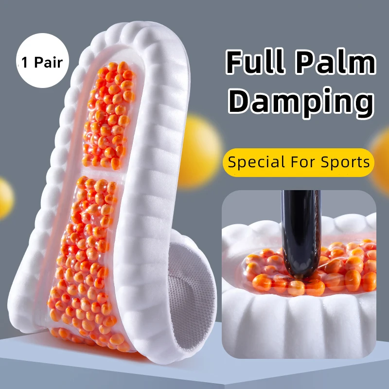 1Pair Air Cushion Sport Insoles Full for Feet PU Sole Soft Breathable Shock Absorption Running Shoes Pad for Arch Support Insole: 2