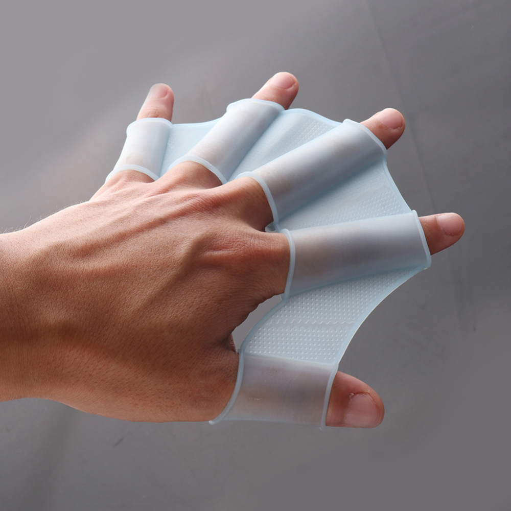 1 para sztuczna żaba silikonowe płetwy robić pływania płetwy ręczne płetwy treningowe rękawice robić nurkowania rękawice robić pływania