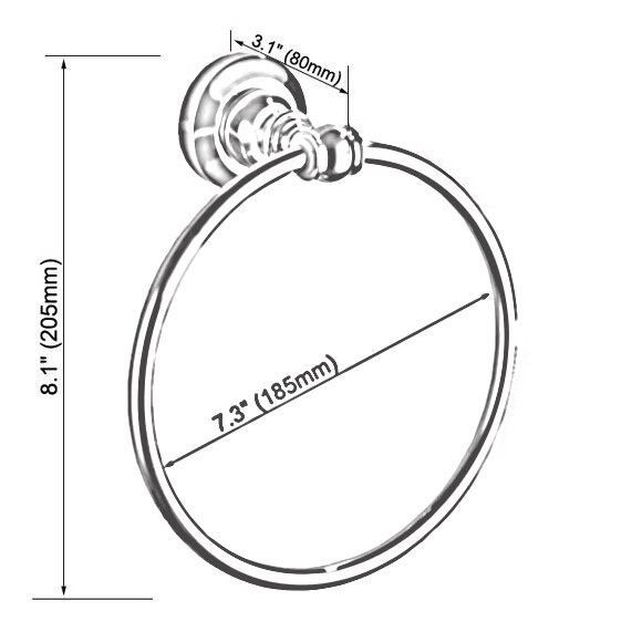 Chrom poliert Messing Bad Wand Montiert Handtuch Ring Halter Bad Zubehör Bad Hardware Bad Armaturen mba805