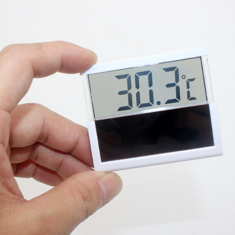 LCD Digital Aquarium Thermometer Solar Energy Temperature Monitor for Fish Tank Stick-on Tank Temperature Sensor