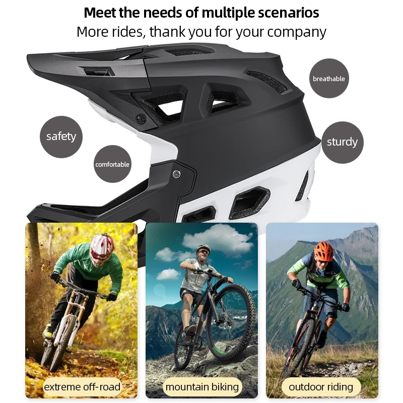 Casco de Ciclismo de cara completa para hombre y adulto, casco integral todoterreno DH BMX, ultraligero, CE CPSC, Ciclismo de seguridad