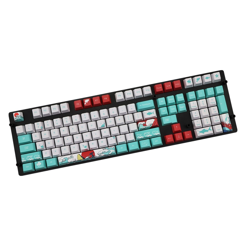 108 nøgle japan japansk rod font tastatur farvestof sublimation pbt oem coral sea keycap til ikbc cherry mx annie mekanisk tastatur