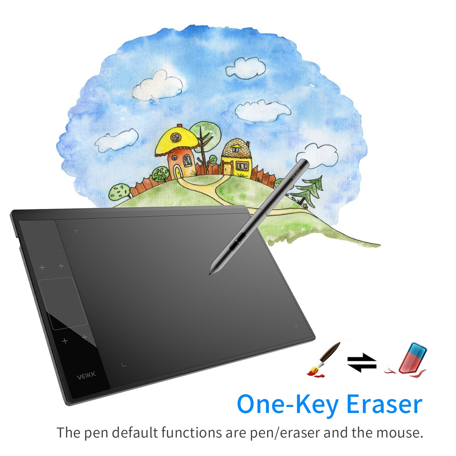 VEIKK A30 Graphics Drawing Tablet Smart Gesture 8192 Levels Pressure Art Graphics Tablet for Painting Online Teaching