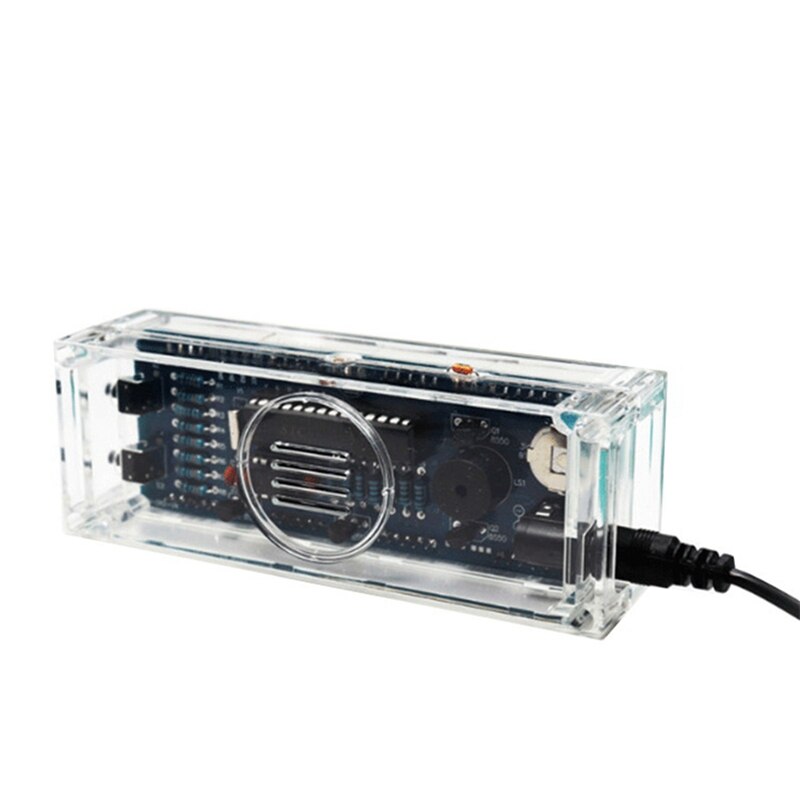 ! DIY Digital Clock Kit 4 Digit LED Electronic Clock Kit Large Screen With Transparent Case LED Green