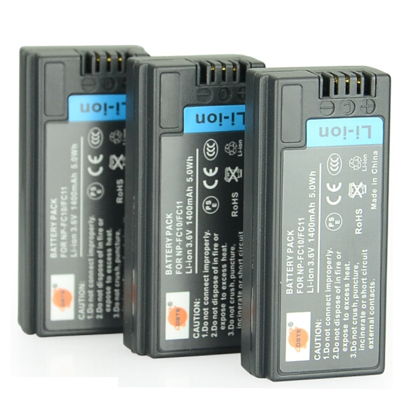 3PCS 1400mAh 3.6V NP-FC10 FC11 DSTE Camera Battery Charger for Sony DSC-F77 DSC-FX77 DSC-P2 DSC-P3 DSC-P5 DSC-P7 DSC-P8