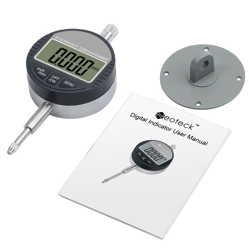 Neoteck DTI Digital Dial Indicator 0.001/0.00005'' Range 0-12.7mm Digital Probe Indicator Dial Test Gauge DTI