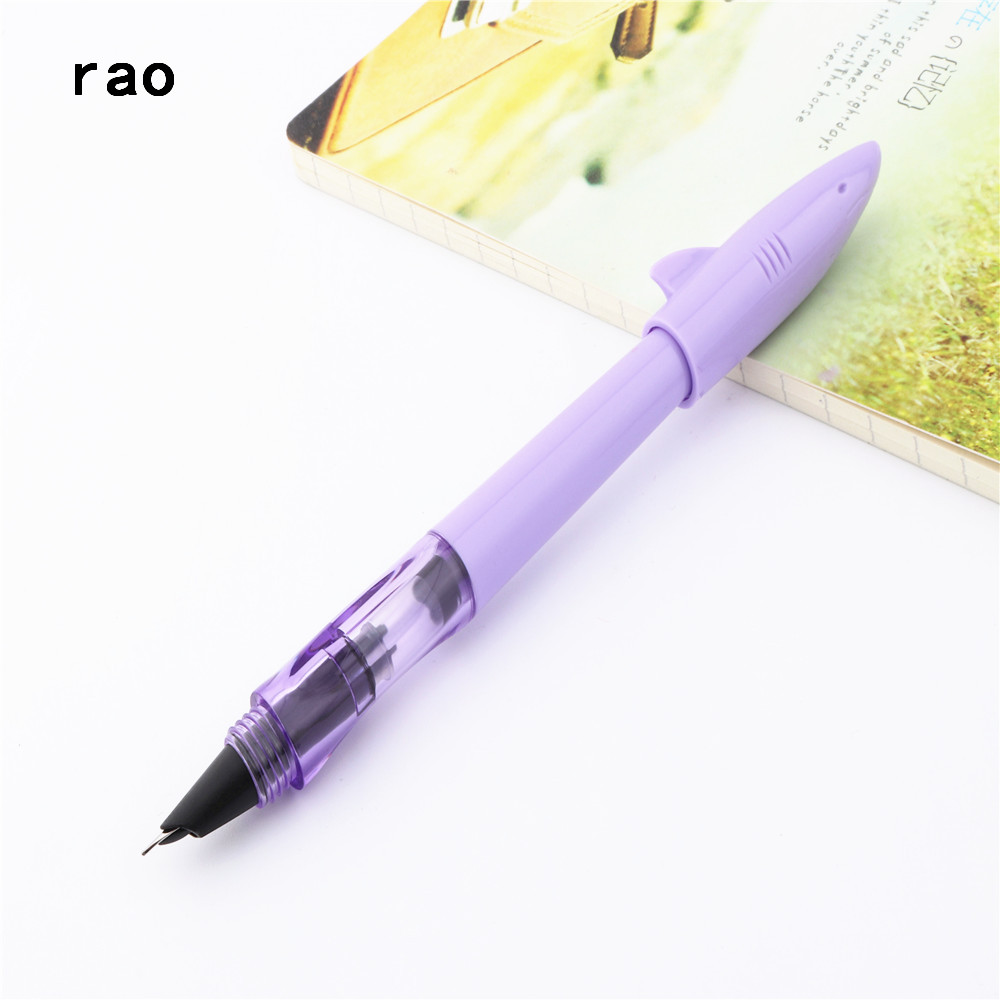 Jinhao 993 alle farger liten hai fin spiss fyllepenn skolekontor elevpenn for barn og #39 ;s treningspenn: Lilla -fin