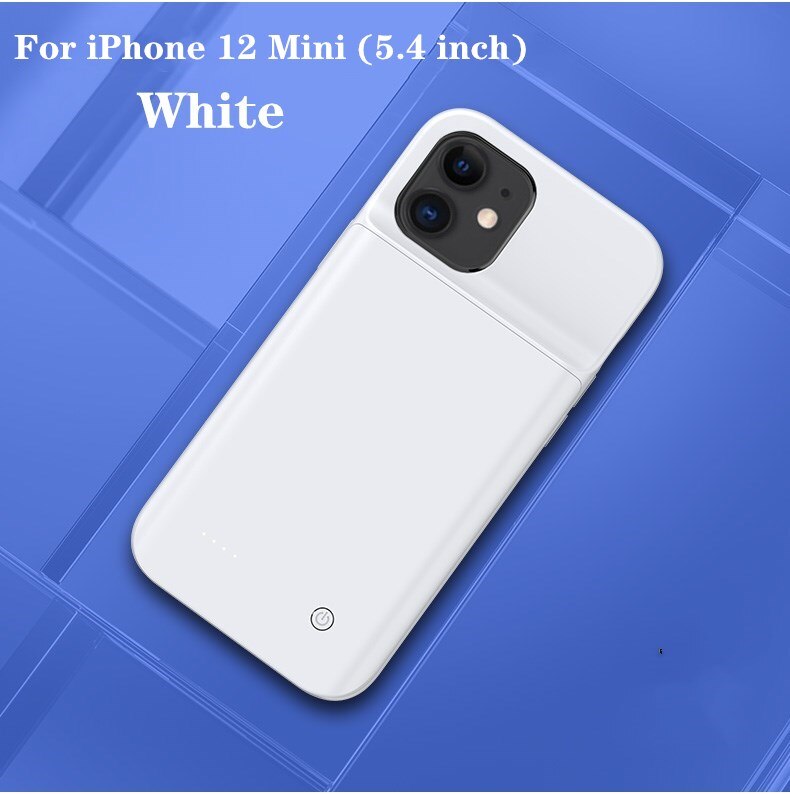 6800Mah Power Bank Telefoon Batterij Oplader Cases Voor Iphone 12 Pro Max 12 Pro Batterij Case Ultradunne Power Case voor Iphone 12 Mini: White For 12 Mini