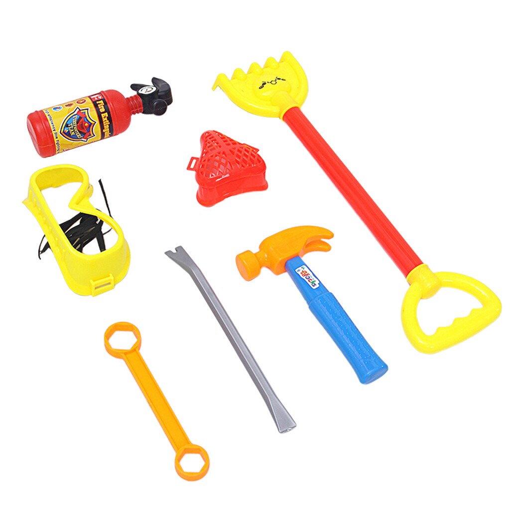 7 Pieces Kids Tools Simulation Fireman Hand Tool Fire Control Game Toy