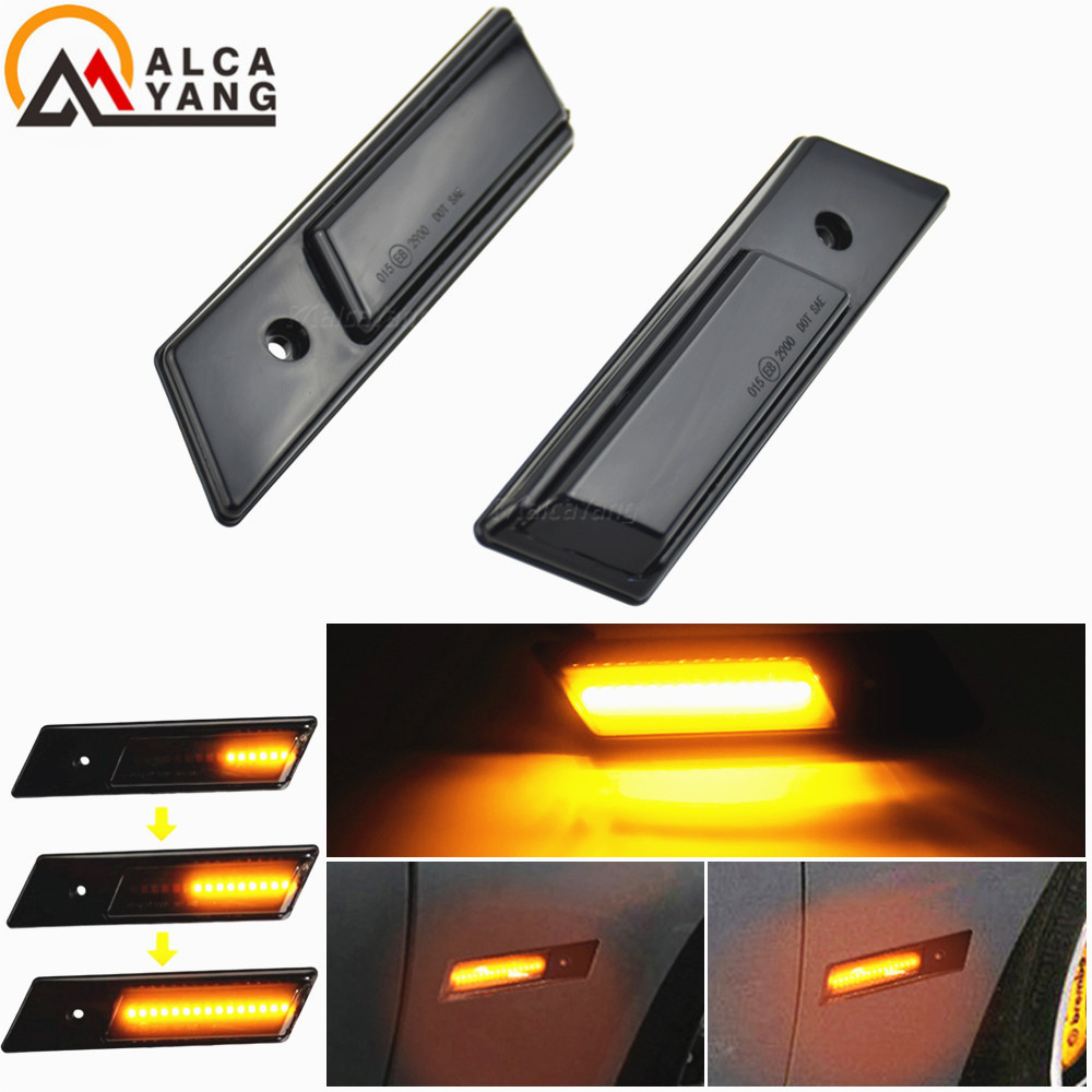 Dynamic Fender Turn signal For BMW E30 E32 E34 E36 Led Light Side Marker Lamp 1990-1996 M3 M5 3 5 7 SERIES: Dynamic Smoked