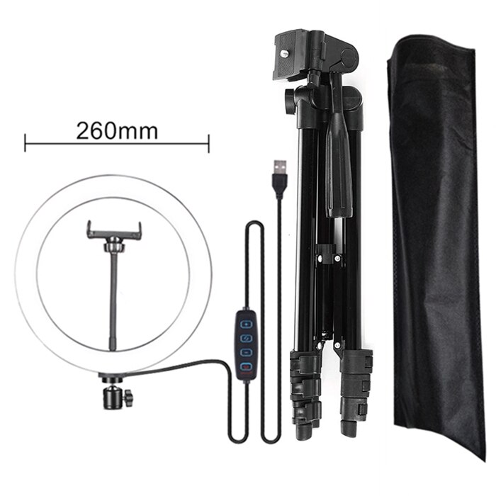 Selfie Ring Lamp Voor Ring Telefoon Fotografie Verlichting Led Ring Licht Selfie Camera Statief Kit Foto Apparatuur Para Air Black: 4