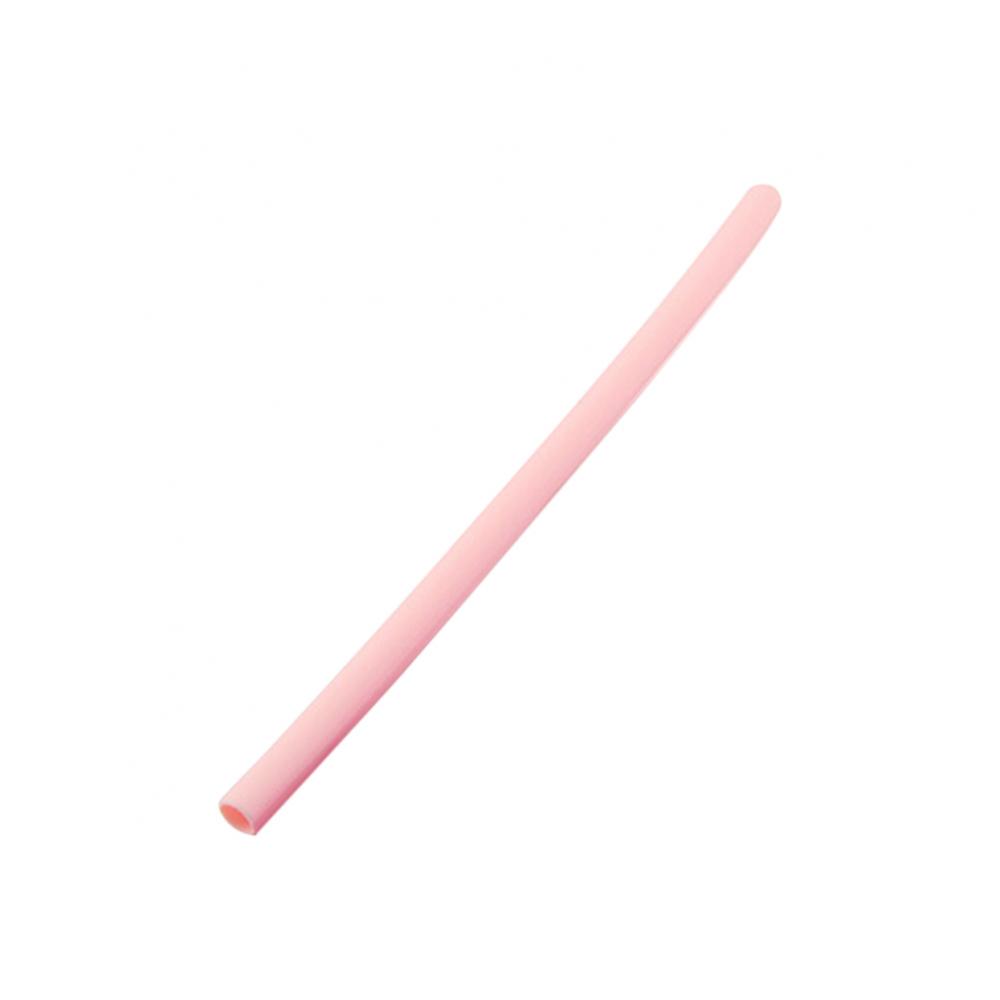 Tubo de pajita de silicona para beber, portátil, reutilizable, de viaje: Rosa