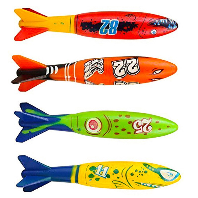 4 Stuks Kinderen Zwembad Speelgoed Raket Torpedo Duiken Spelen Zomer Spel Voor Kinderen