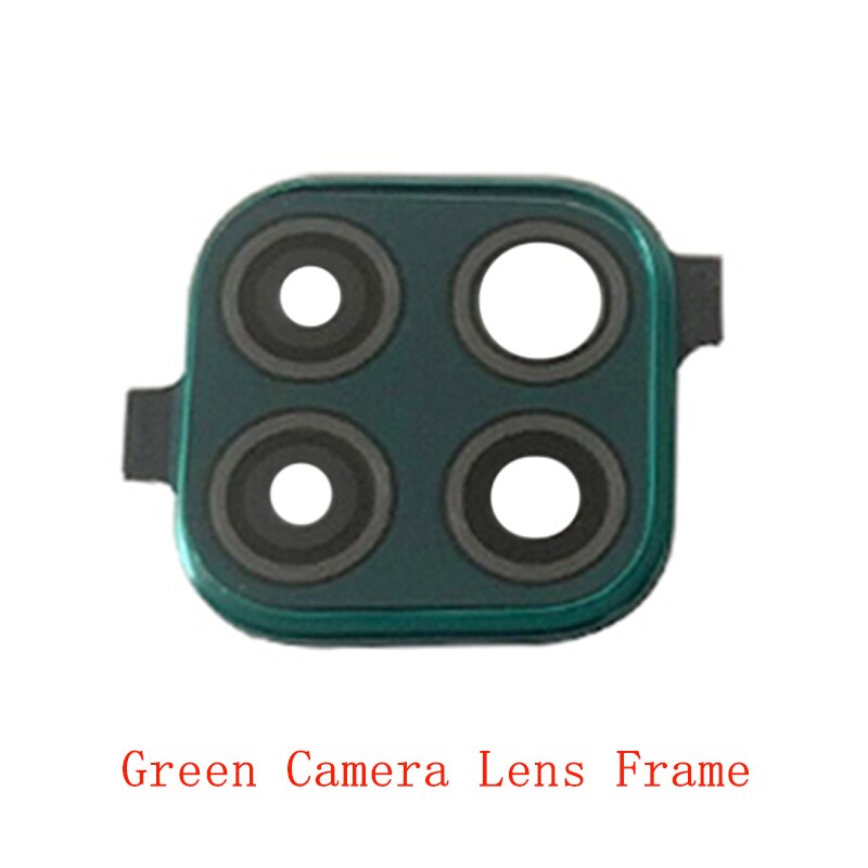 Vetro dell&#39;obiettivo della fotocamera posteriore posteriore con supporto per cornice castone per pezzi di ricambio di riparazione di ricambio Huawei P40 Lite: Green Frame