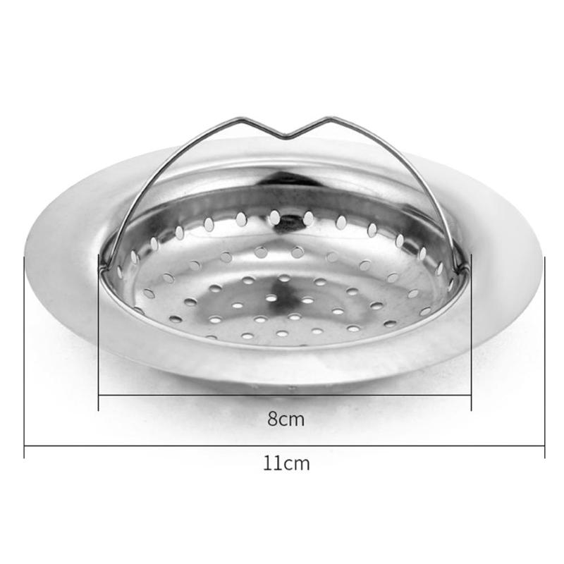 11cm køkkenvaske filter i rustfrit stål hårdåser vask filter rundt afløbsvask filter badeværelse tilbehør