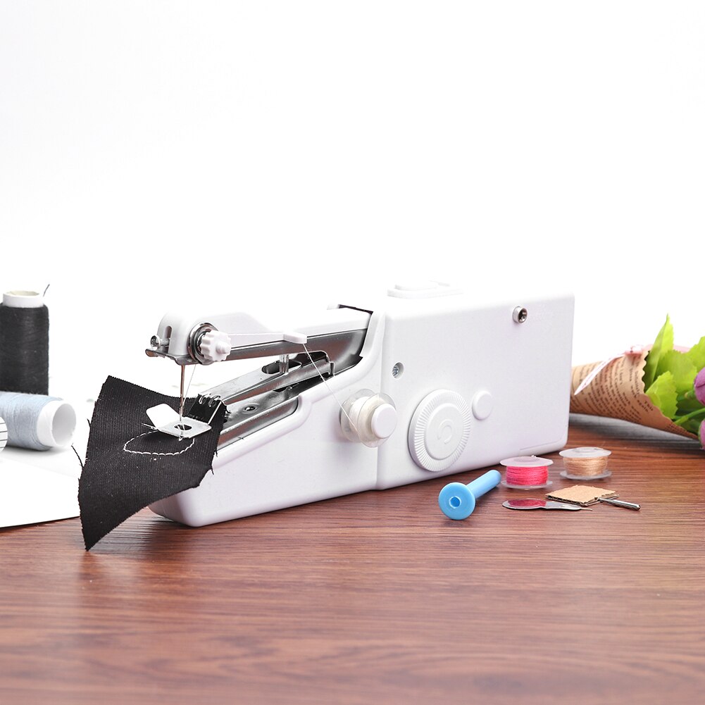 Multifunction Mini Portable Handheld Electric Sewing Machine Set with Coils Needle Threader Winding Rod Sewing Tools