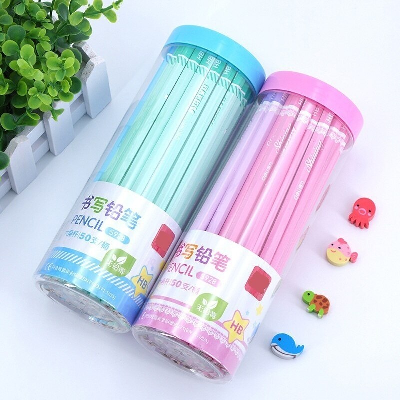 50 Pcs/Set Standard Pencil HB Office & School supplies cute simple pencils for drawing
