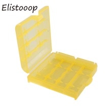 Elistooop Mini caja de almacenamiento de estuche protector de batería de plástico portátil para batería AAA/AA recargable cubierta completa